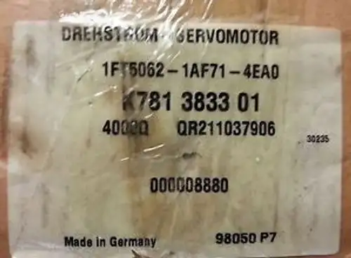 Siemens Servo Motor 1FT5 1FT5062-1AF71-4EA0