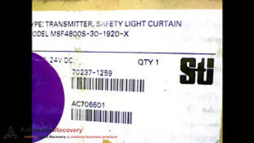 STI MSF4800S-30-1920-X TRANSMITTER SAFETY LIGHT CURTAIN