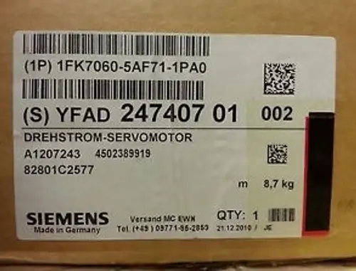 Siemens Servo Motor 1FK7 1FK7060-5AF71-1PA0