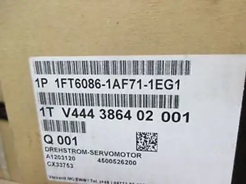 SIEMENS 1FT6086-1AF71-1EG1 ELECTRIC MOTOR FOR AUTOMATION