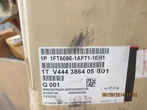 SIEMENS 1FT6086-1AF71-1EH1 ELECTRIC MOTOR FOR AUTOMATION