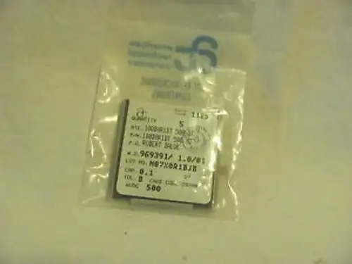 5 ATC P/N# 100B0R1BT500XT MLCC SMD/SMT 500volts 0.1pF Capacitors