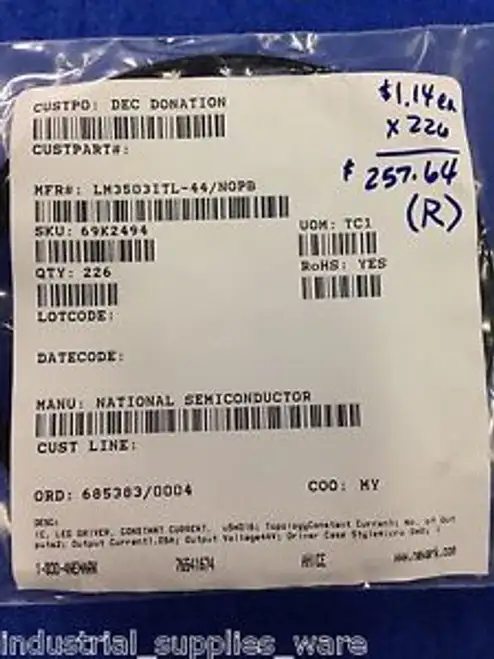 LM3503ITL-44/NOPB / National Semiconductor / LED Lighting Driver / QTY. 226