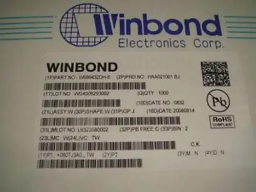 W986432Dh-6 Winbond Sdram 2M X 32 86 Pin Plastic Tssop