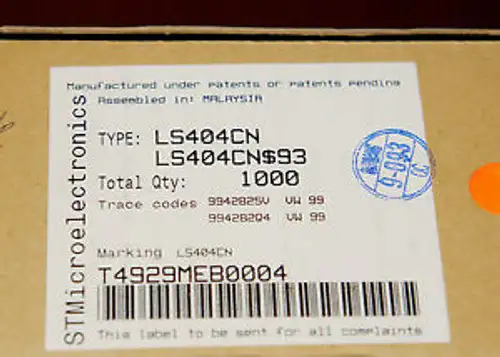 1000 Pieces Stmicroelectronics Ls404Cn Ic Op Amp Quad Hi Perform 14-Dip.