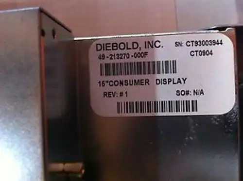 Diebold 15 Consumer Display 49-213270-000F Rev:#1