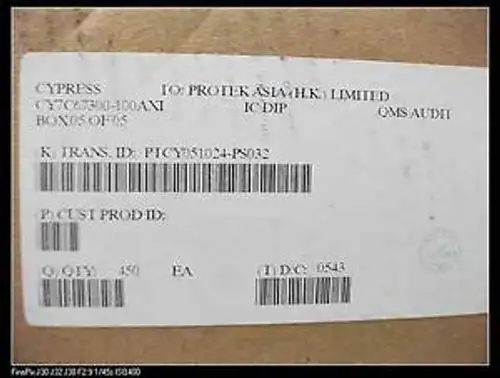 Cy7C67300-100Axi 16-Bit 4Kb Rom 3.3V 100-Pin Tqfp
