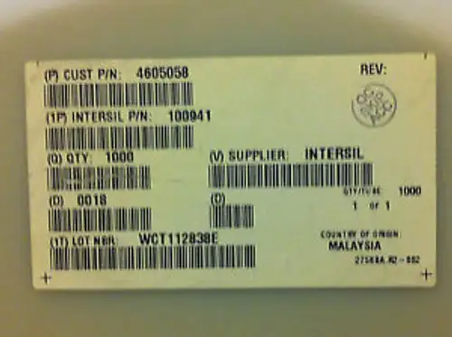 1000 Intersil 4605058 PN:100941 ICs on Factory Reel