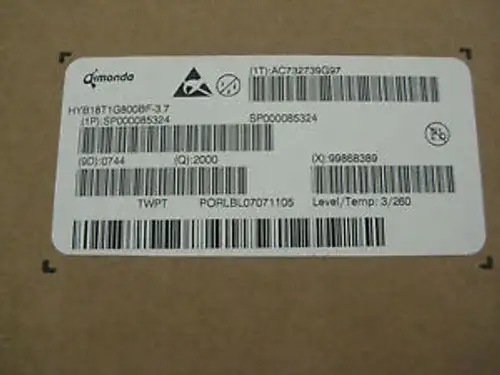 QIMONDA (HYB18T1G800BF-3.7) 1Gbit 128x8 DDR2-533 MEMORY (QTY: 1 REEL=2000 PCS)