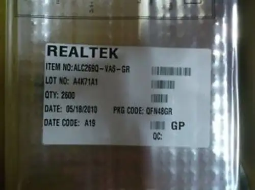 (2600 pcs) ALC269Q-VA6-GR REALTEK HIGH DEF AUDIO CODEC W/ EMBEDDED CLASS D