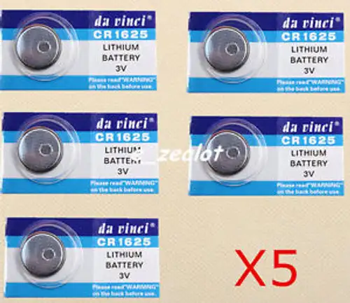 5Pcs Cr1625 Button Batteries 3V