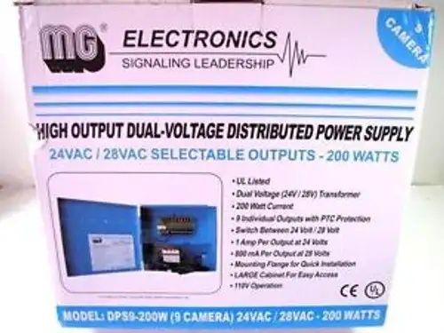 Mg Electronics Dps9-200W 24Vac/28Vac Dual-Voltage Distributed Power Supply