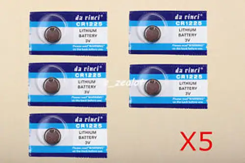 5Pcs Cr1225 Button Batteries 3V Button Cell Batteries Watch Key Remote