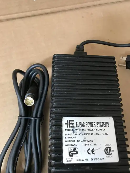 ELPAC Power Systems Model WRI 4214 Power Supply Input:95-250V Output 24VDC 1.75A