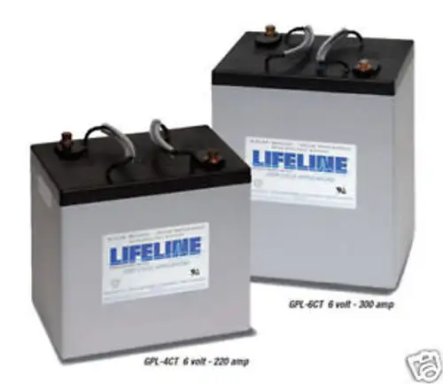 Battery Lifeline Gpl-6Ct 6V Deep Cycle300 Amp Each
