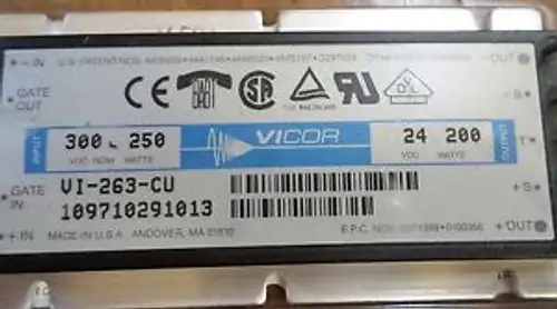 VICOR VI-263-CU DC-DC Converter Input: 300 VDC 250 W Output: 24 VDC 200 W