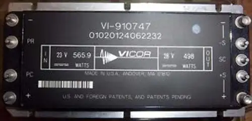 VICOR VI-910747 POWER CONVERTER In:18-36 VDC Out:28VDC same: V24A28T500B00