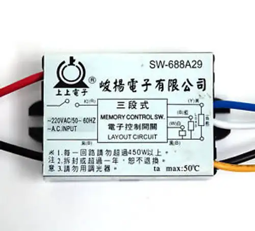 10 3ways Electronic Switch Lamp Lighting on/off AC220V