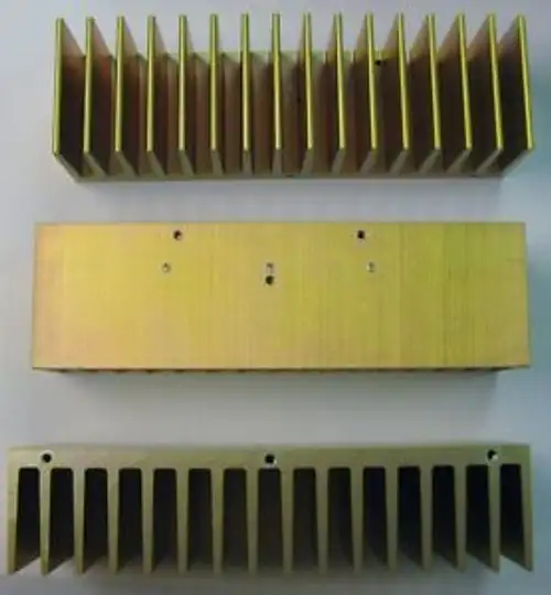 28 Aluminum Heatsinks 2 H x 1.63 W x 6.75 Gold Chromate Plated 65S98-14