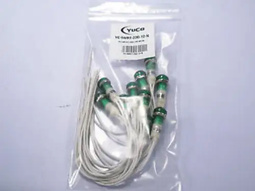 100 YC-9WRT-23G-12-N 12V AC/DC NEON 9MM PILOT LIGHT WIRE-BASE RING+NU