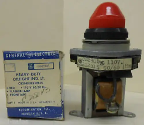 Ge Cr2940Ue212B15 Heavy Duty Oil-Tight Indicator Light Red Cap