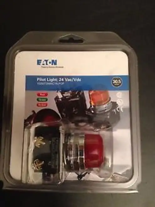 Eaton 10250T206Nc1N-Pop Red Indicating Light 24V Ac/Dc W/ Green And Amber Lenses