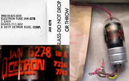 4 Cetron Thyratron Tubes JAN 6278 5960-00-821-6690