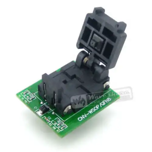 QFN8 MLF8 MLP8 QFN to DIP8 5.1x6.1mm 1.27Pitch IC Socket Programmer Adapter