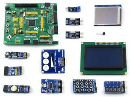 Stm8 Stm8S208 Stm8S208Mb Development Board + 2.2 Lcd+ Lcd12864+ 11 Modules Kit