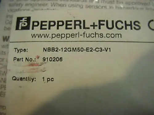 Pepper+Fuchs 910206 proximity switch NBB2-12GM50-E2-C3-V1