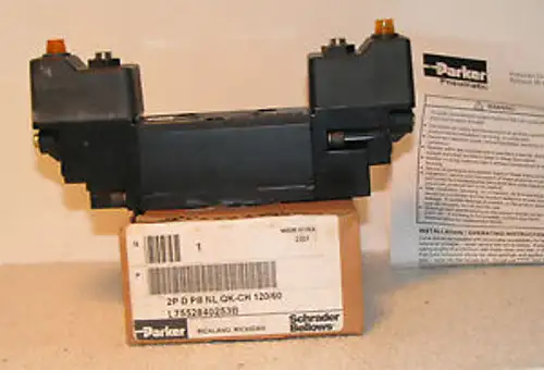 Parker--Schrader Bellows L7552840253B Solenoid Valve 2P D PB NL LT QK-CH 120/60