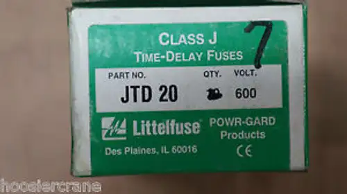 Littelfuse of Ten 10 Model # JTG-20 Surplus