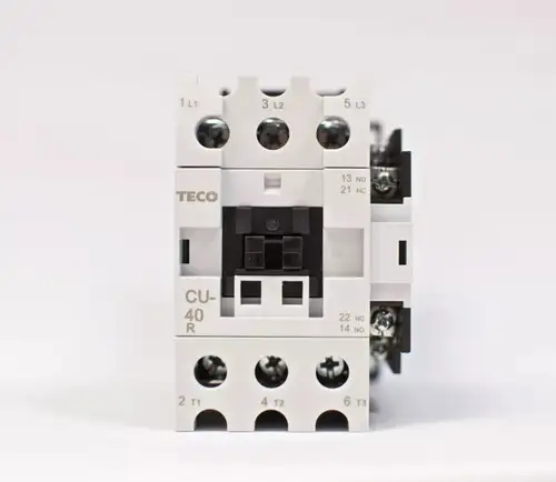 TECO CU-40 magnetic contactor 60 amp 3 phase 24V coil 3A1a1b (NO and NC)
