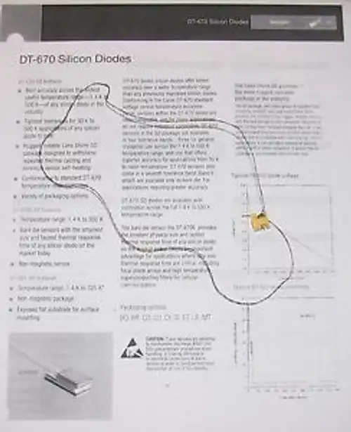 Lake Shore DT-670 Silicon Diode Temperature Sensor 1.4-500 Kelvin Bobbin & Wire