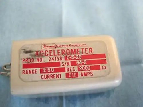 Giannini Controls: 24158 C-5-20 Accelerometer. +/-5G 2000 .010A. Old