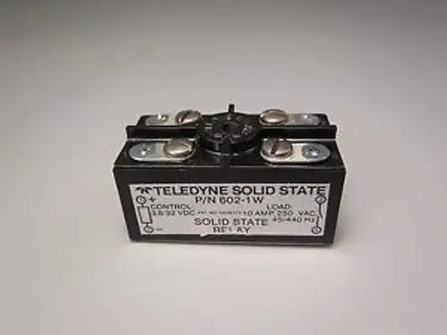 Teledyne Solid State Relay 602-1W 45/440 HZ 10 Amp 3.8-32 VDC -