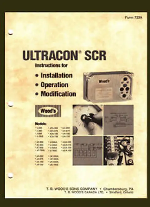 Ultracon TB Woods Motor Control Manual Copy 54 Pages JA-050 thru UC-750S