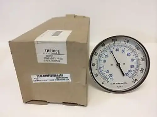 TRERICE 6 BI-METAL 316SS THERMOMETER 0-200F 1/2NPT B8560404