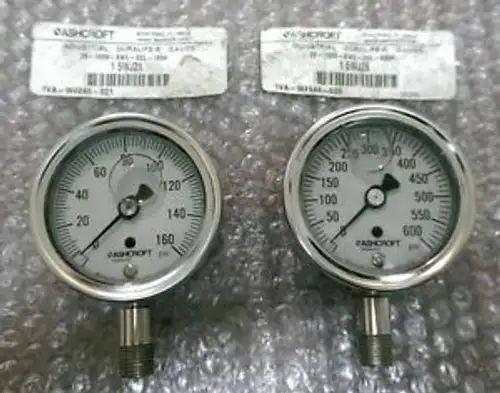 2 Ashcroft 25-1009-SWL-02L-160# and 25-1009-SWL-02L-600# 0-160/0-600 PSI