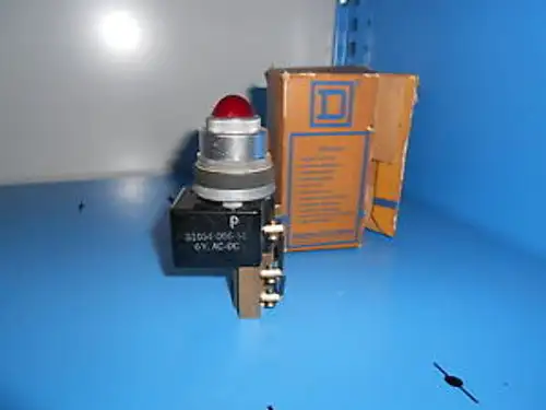 Square D 9001 Kt-31 Pilot Light Push To W/ Red Lens ~