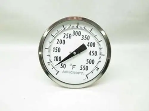 Ashcroft 0-550F 5 In 1/2 In Npt Temperature Gauge D453400