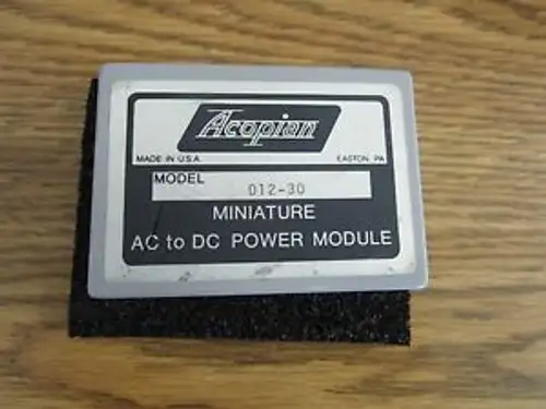 Acopian Model: D12-30 Miniature Ac To Dc Power Supply Module. Un Old Stock&Lt