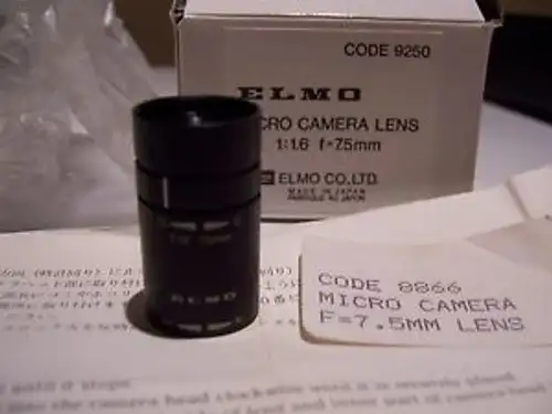 Elmo T1675F / 9250 / 8866 Micro Camera Lens For 1/2 Ccd Cameras F=7.5Mm F/1.6