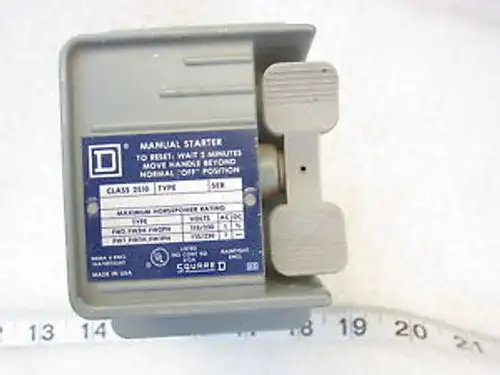 Square D 2510 Fw-1H Manual Motor Starter