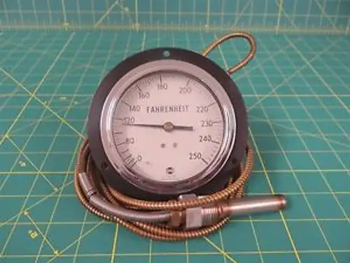 Us Gauge Capillary Indicator Thermometer W/ 13-Ft Tube 0-250 Degrees F