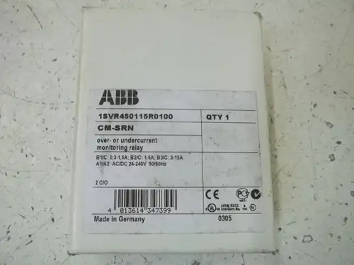 Abb Cm-Srn Over Or Undercurrent Monitoring Relay 1Svr450115R0100