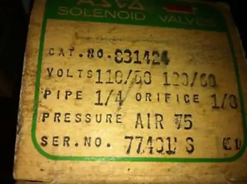 Asco 831424 120Vac Coil 1/4 Pipe (W-2-26(B)