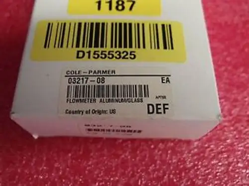 Cole Parmer Flowmeter Aluminum/Glass 03217-08 Un 1187