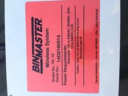 Bin Master Wl-19 Wireless Level Sensor Transceiver