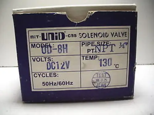 Mit-Unid-Cns Ud-8H 12Vdc Npt 1/4 2 Position Solenoid Valve